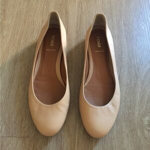 Fendi Women's Beige Leather Loafers